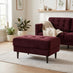 Jolene Maroon Velvet Footstool