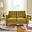 Jolene Mustard Yellow Velvet 2 Seater Sofa