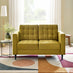 Jolene Mustard Yellow Velvet 2 Seater Sofa