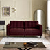Jolene Maroon Velvet 3 Seater Sofa