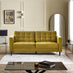 Jolene Mustard Yellow Velvet 3 Seater Sofa