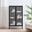 Jia Black Metal and Glass 2 Door Display Cabinet