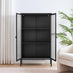 Jia Black Metal and Glass 2 Door Display Cabinet
