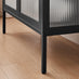 Jia Black Metal and Glass 2 Door Display Cabinet