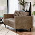 Jolene Brown Faux Leather 3 Seater Sofa