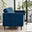 Jolene Navy Blue Velvet 3 Seater Sofa