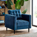 Jolene Navy Blue Velvet Armchair