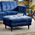 Jolene Navy Blue Velvet Footstool