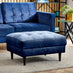 Jolene Navy Blue Velvet Footstool