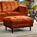 Jolene Burnt Orange Velvet Footstool