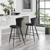 2x Juniper Black Velvet Counter Stools Black Legs