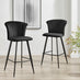 2x Juniper Black Velvet Counter Stools Black Legs