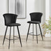 2x Juniper Black Velvet Counter Stools Black Legs