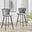 2x Juniper Grey Velvet Counter Stools Black Legs