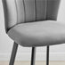 2x Juniper Grey Velvet Counter Stools Black Legs