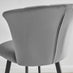 2x Juniper Grey Velvet Counter Stools Black Legs