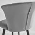 2x Juniper Grey Velvet Counter Stools Black Legs