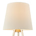 Kelsey White & Wood Tripod Standing Floor Lamp with Shelf