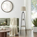 Kessia Black Standing Floor Lamp with Shelves