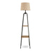 Kessia Black Standing Floor Lamp with Shelves