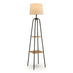Kessia Black Standing Floor Lamp with Shelves