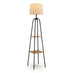 Kessia Black Standing Floor Lamp with Shelves