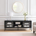 Kafe Black Metal 2 Door Storage TV Stand