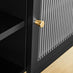 Kafe Black Metal 2 Door Storage TV Stand
