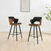 2x Kai Black Velvet & Tan Faux Leather Counter Stools