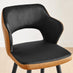 2x Kai Black Velvet & Tan Faux Leather Counter Stools