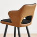 2x Kai Black Velvet & Tan Faux Leather Counter Stools