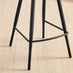 2x Kai Black Velvet & Tan Faux Leather Counter Stools