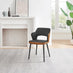 2x Kai Black Velvet and Tan Faux Leather Dining Chairs