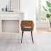 2x Kai Black Velvet and Tan Faux Leather Dining Chairs
