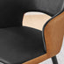 2x Kai Black Velvet and Tan Faux Leather Dining Chairs