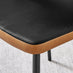 2x Kai Black Velvet and Tan Faux Leather Dining Chairs