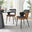 2x Kai Black Velvet and Tan Faux Leather Dining Chairs