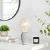 Kayla Grey Concrete and Smoked Glass Industrial Table Lamp