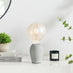 Kayla Grey Concrete and Smoked Glass Industrial Table Lamp
