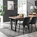 Kylo Brown Wood Effect Dining Table & 4 Black Pesaro Black Leg Chairs