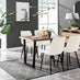 Kylo Brown Wood Effect Dining Table & 4 Cream Pesaro Black Leg Chairs