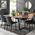 Kylo Brown Wood Effect Dining Table & 6 Black Pesaro Black Leg Chairs