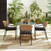 Lanai & Elba Beige Rattan & Black 4 Seat Round Table Garden Dining Set