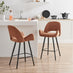 2x Layla Terracotta Orange Fabric Bar Chairs