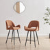 2x Layla Terracotta Orange Fabric Bar Chairs