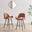 2x Layla Terracotta Orange Fabric Bar Chairs
