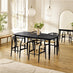 Leif Wood Rectangular Extending Table & 4 Caia Black Wishbone Oak Dining Chairs