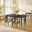 Leif Wood Rectangular Extending Table & 4 Caia Black Wishbone Oak Dining Chairs