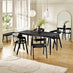 Leif Black Wooden Rectangular Extending Table & 4 Masa Black Dining Chairs
