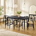 Leif Black Wood Rectangular Extending Table & 6 Caia Black Wishbone Oak Dining Chairs